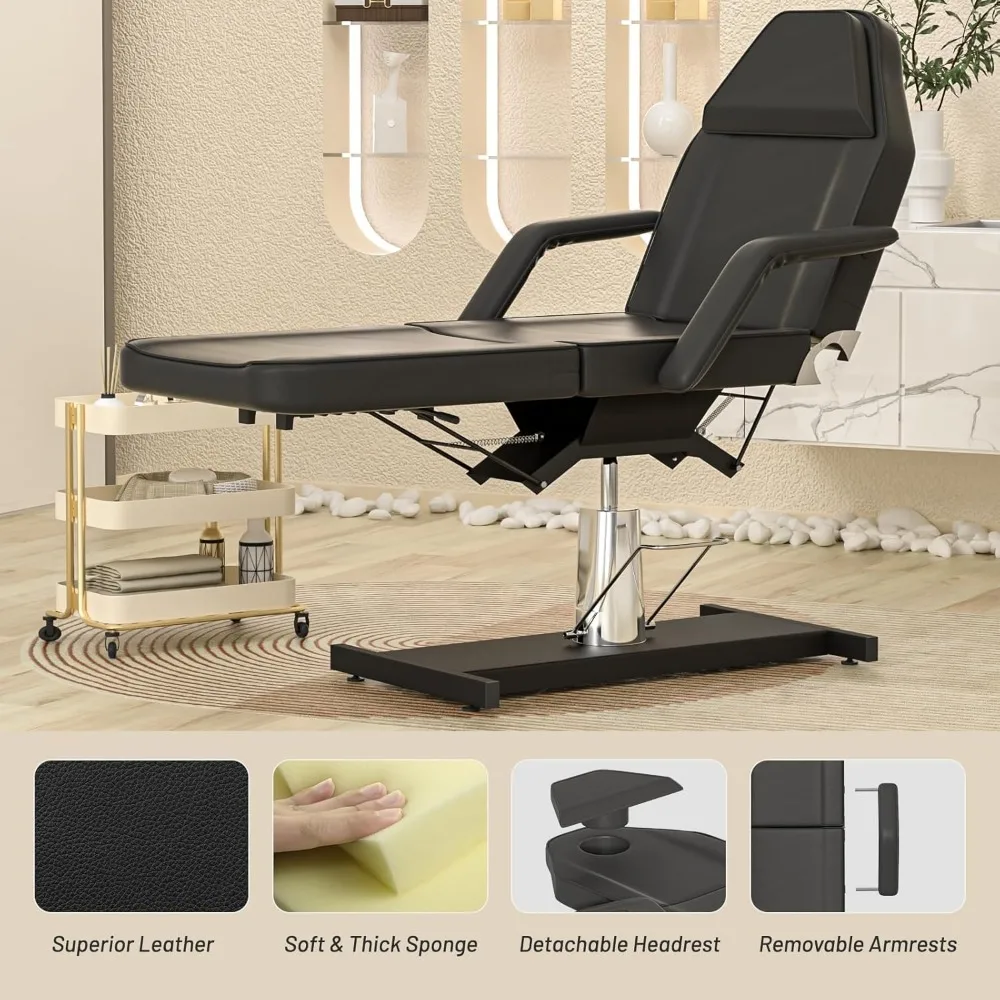 كرسي وشم هيدروليكي للسبا قابل للتعديل وأسرة معالجة الوجه لخدمات التجميل والجمالية