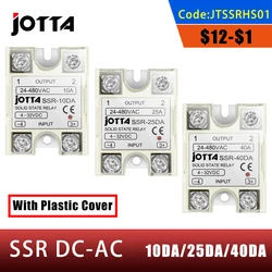 リレーモジュールssr10da25da 40da DC,耐性プラスチックカバー付き単相DC制御AC