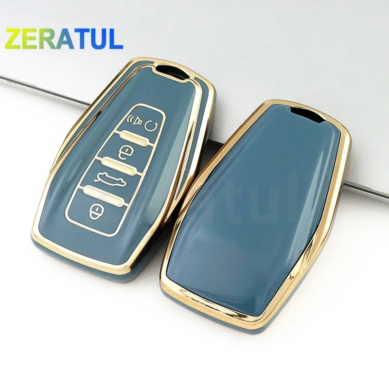 TPU Car Key Cover Case Shell Fob For Geely Coolray X6 X7 EX7 Geometry C Emgrand Global Kulrey Hawk GX7 Okavango NL3 SUV GT GC9