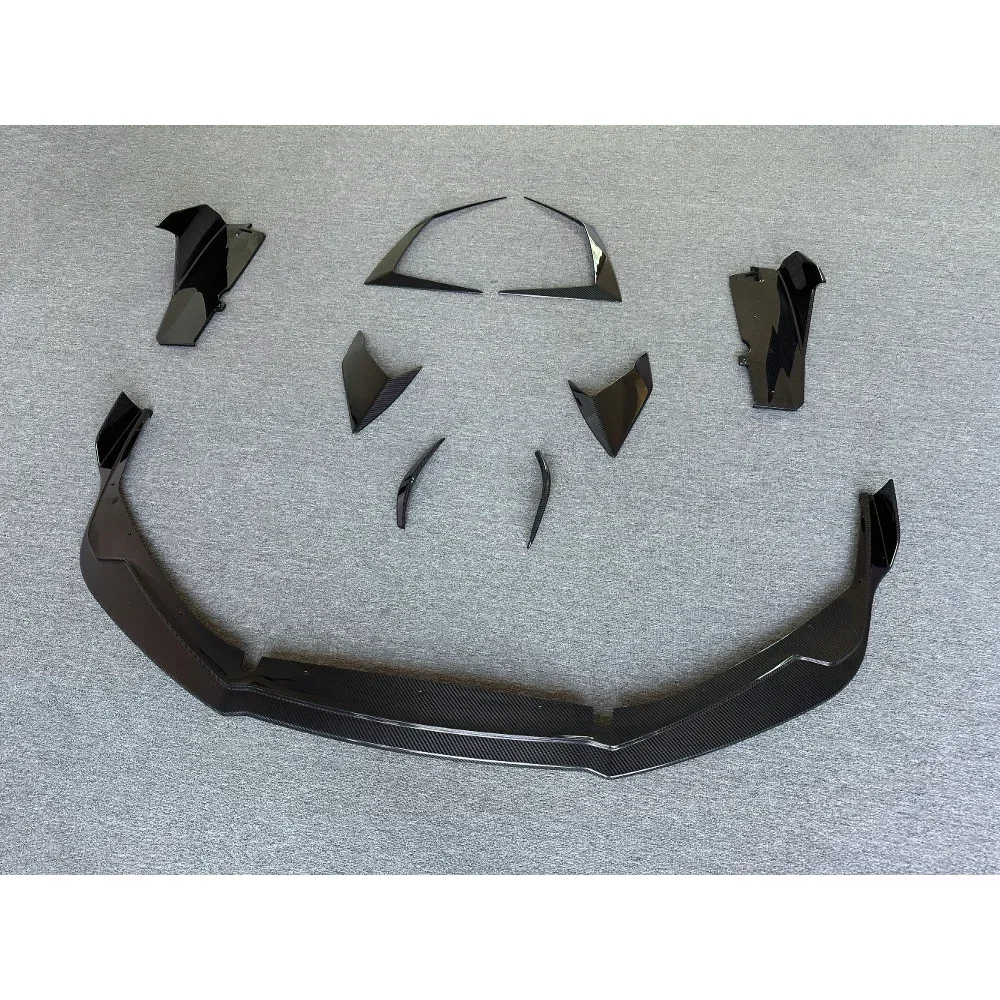 For Lamborghini Hurricane STO Modified V Style Dry Carbon Fiber Front Lip Side Skirt Decorative Wind Knife Small Surrounding Kit