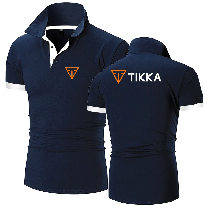 Tikka By Sako Finland Firearms Logo 2022 Men's New Summer Polos Shirts Breathable Short Sleeve Fashion Casual Slim Fit Lapel Top