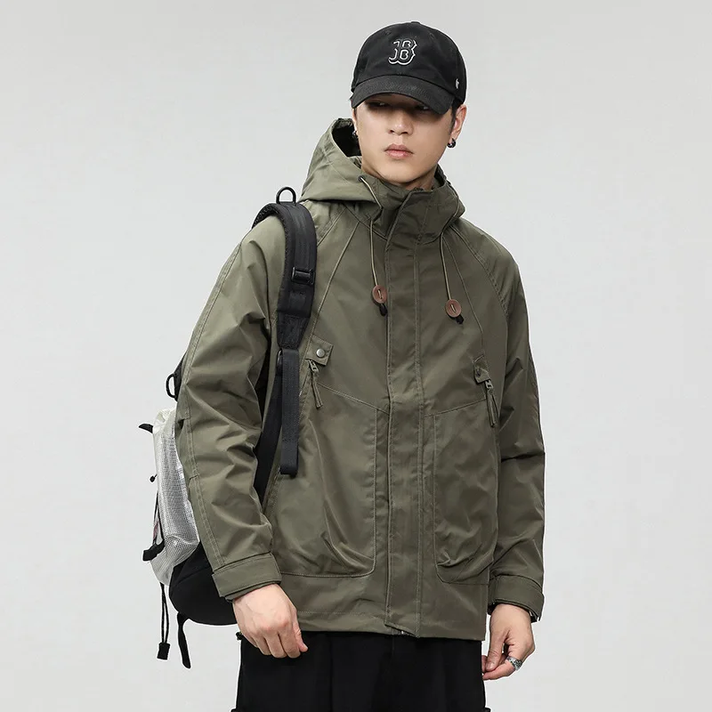 

Spring Autumn Windproof Jacket Outerwear Mountain Climbing Outdoor Sports Casual Hooded Workwear Jacket Loose Jacket Men Women