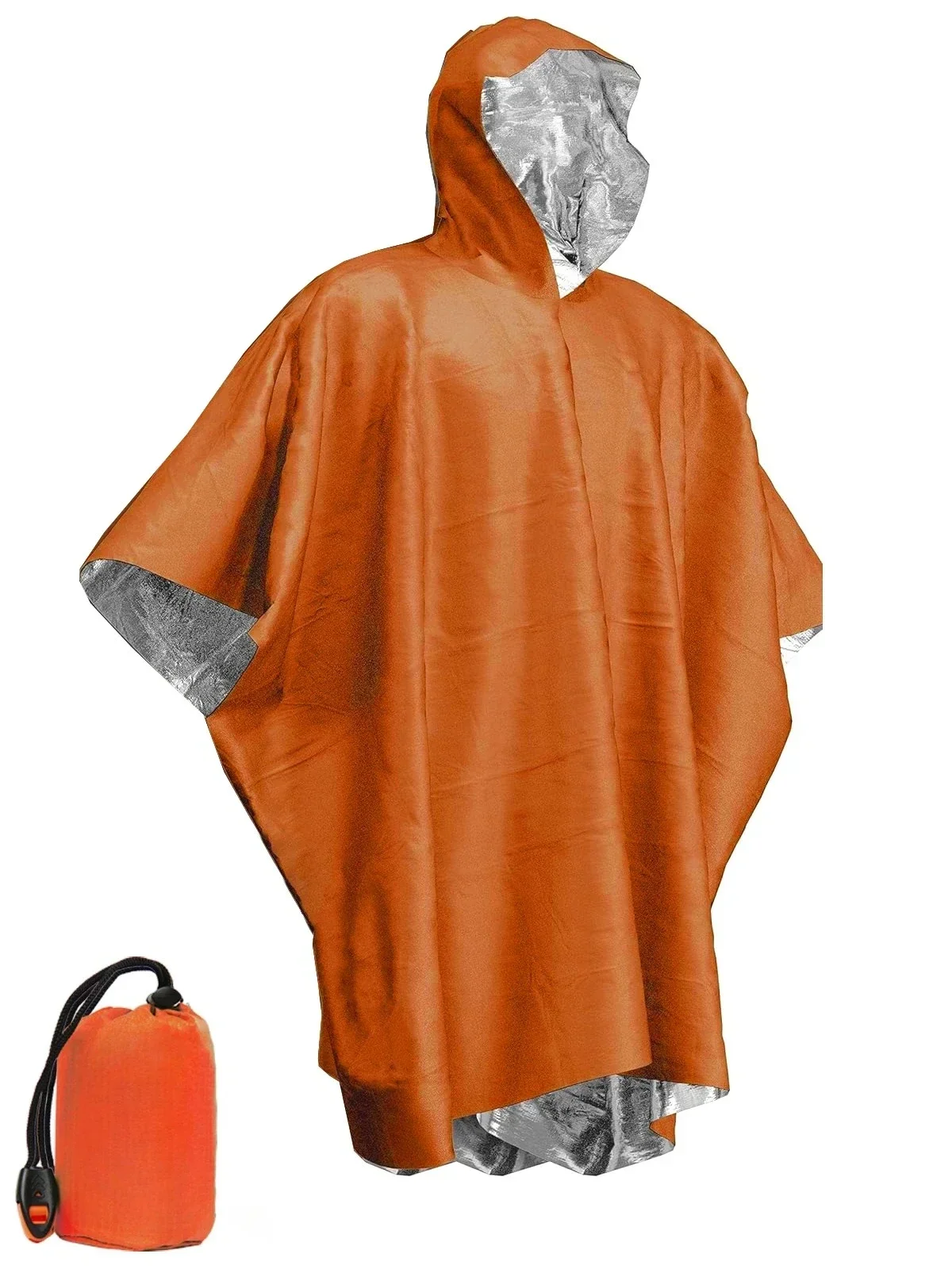 Emergency Rain Poncho Thermal Blanket Poncho Weather Proof Outdoor Survival Camping Gear Survival Gadgets Emergency Supplies