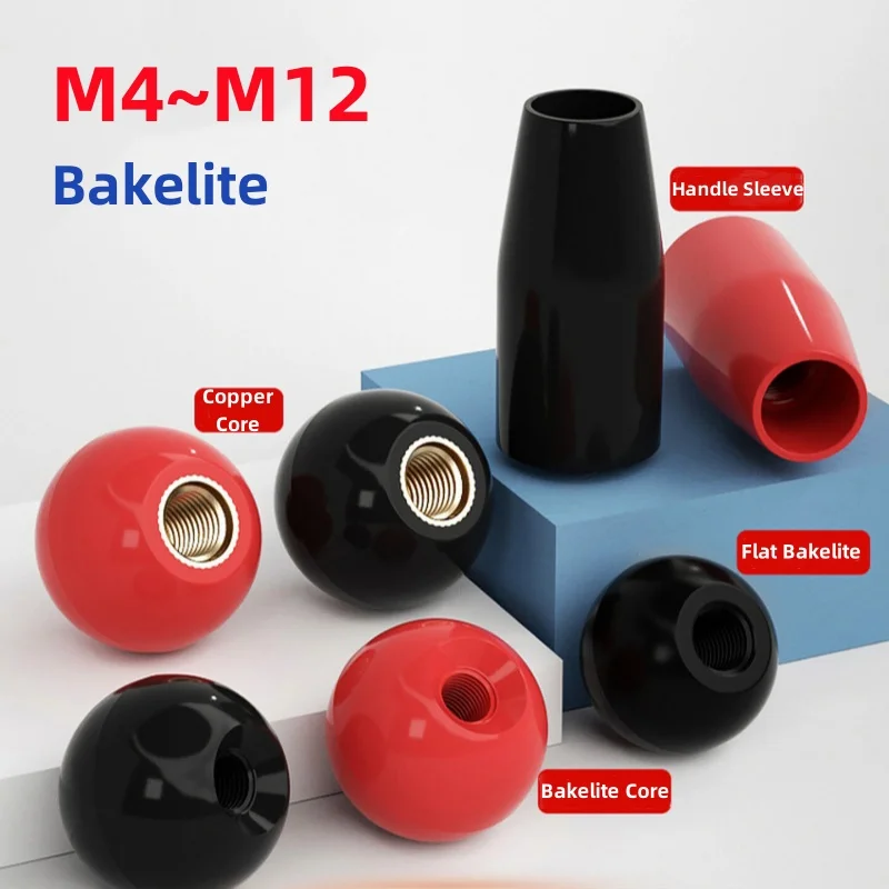 

Ручка-шарик из бакелита M4 M5 M6 M8 M10 M12 для станков, круглая, красная, черная, медная, сменная