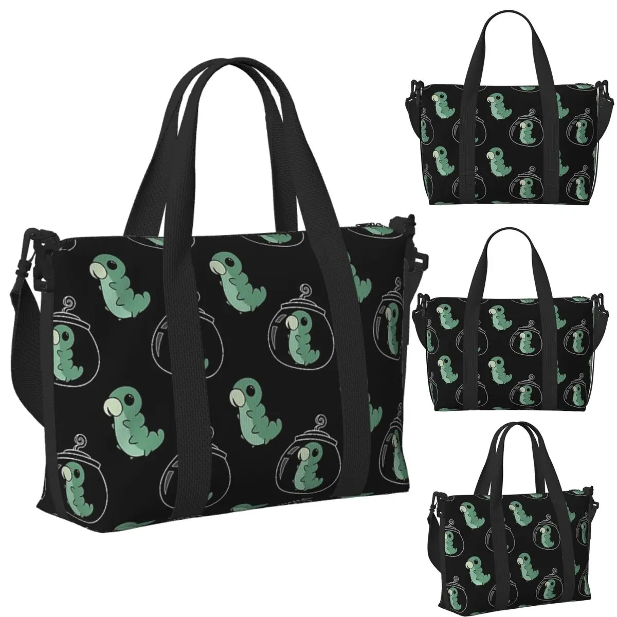 

Custom Hollow Knight Grub Pattern Beach Travel Bag Large Capacity Tote Bags for Gym Sport Women Shopping Duffle Shoulder Bag