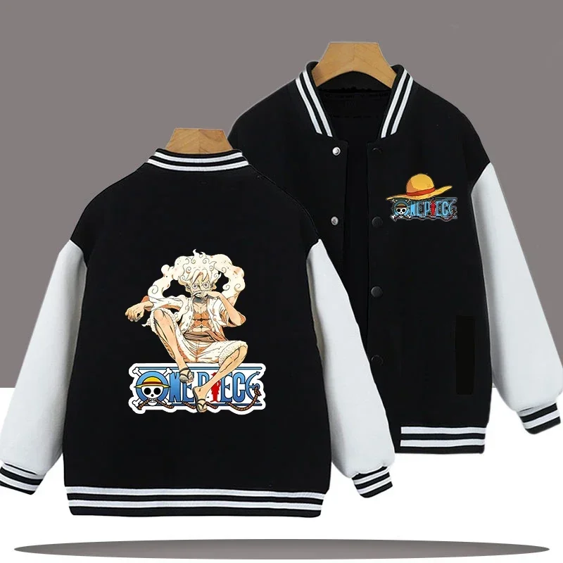 

2026 New One Piece 5 Jackets for Girls Spring Autumn Teen Kids Cartoon Princess Hoodies Children's Baseball Uniform Sports Tops