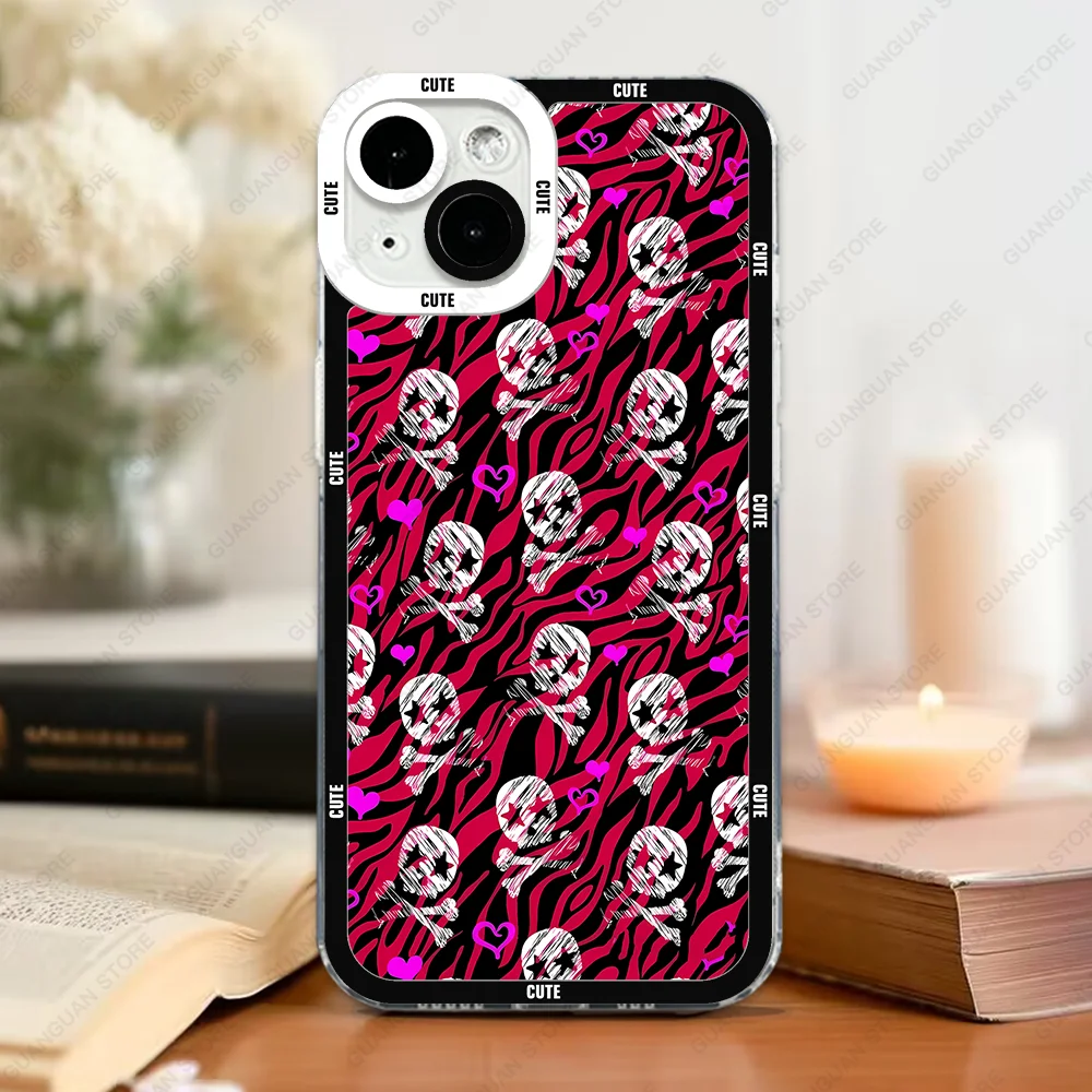 Y2K Style Cute Phone Case For iPhone 16 15 14 13 Pro Max 12 Mini 11 XS X XR SE 7 8 Plus Soft Cover
