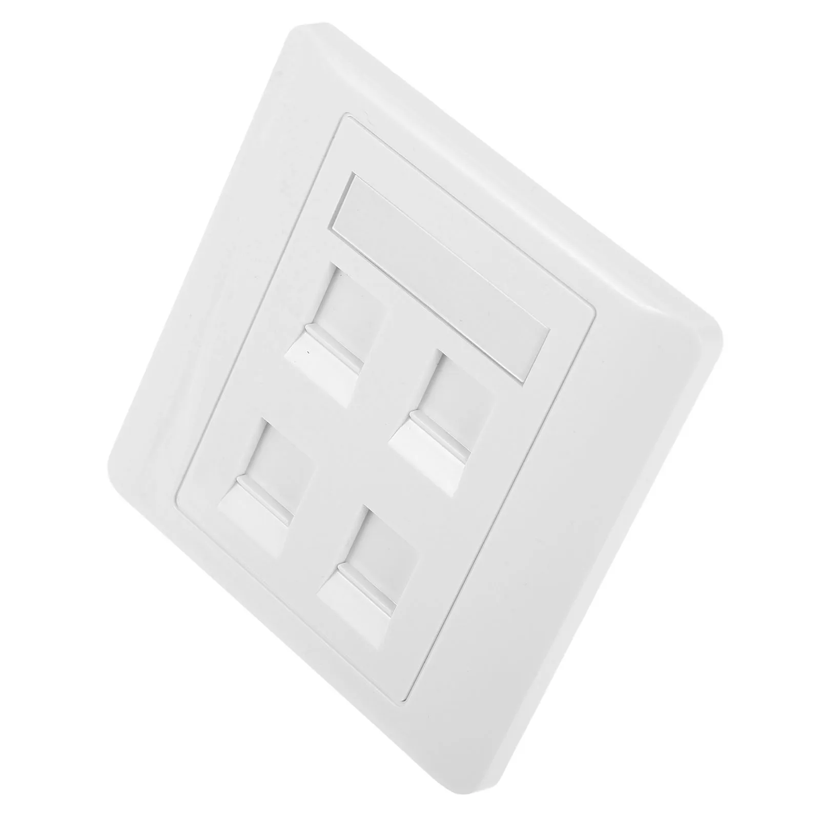 

4 Port Cat6 Ethernet Outlet Panel Durable Abs Socket Female To Female Wall Mount Network Socket For Office Home Hide Cables