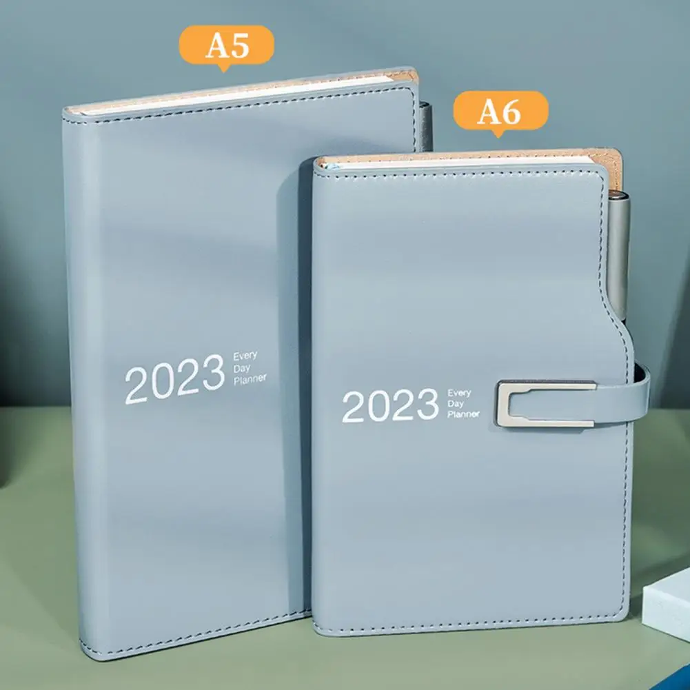 Verdickt Seite Stift Einfügen Magnet Schnalle Büro Notebook 2023 A5/A6 Täglich Wöchentlich Planer 365 Tage Agenda Kalender Notizblock