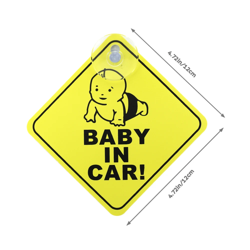 Baby on Board Sticker for Cars, Baby On Board Warning Signs with Suction Cups view 5