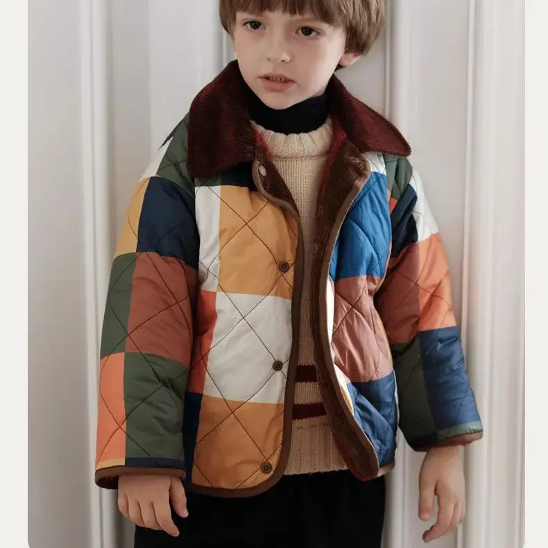 Christmas 2025 Autumn Winter New Style Unisex Short Coat Kids Double-Sided Wear Thickened Loose Fashionable Warm Cotton Jacket