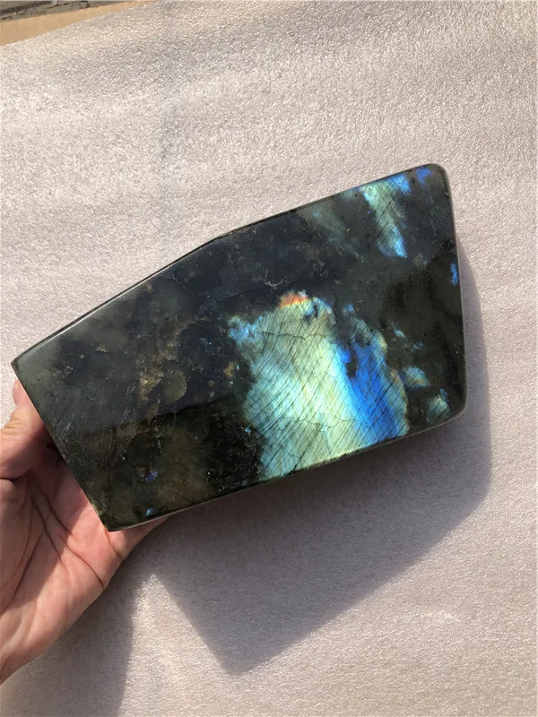 3.25kg Natural Crystal Quartz Polished Gemstone Large Labradorite Stone with Blue Flash