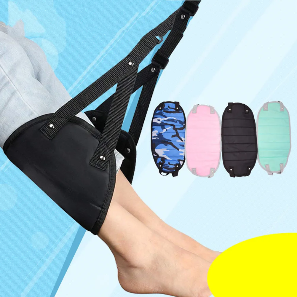 Portable Footrest Hammock Pink Adjustable Height Office Travel Flight Portable Airplane Footrest Improve Circulation