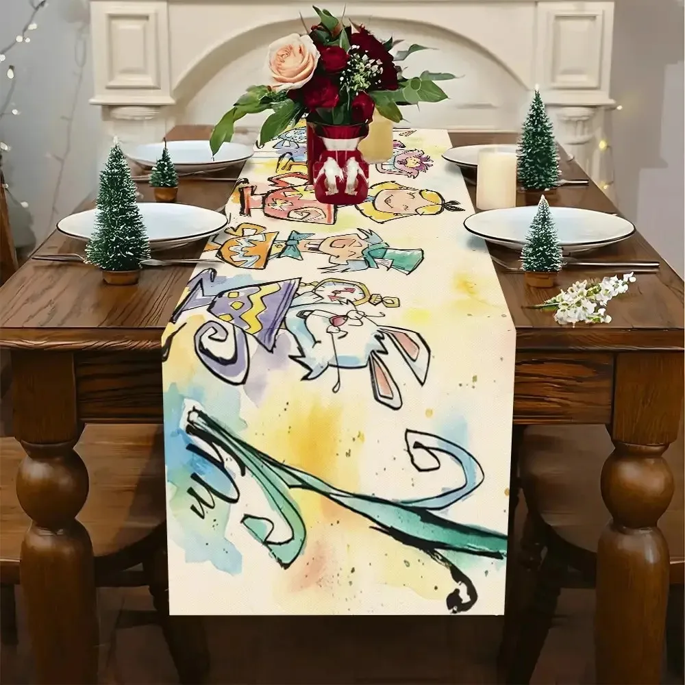 VIKAMA Alice in Wonderland Table Runner Cartoon Children's Birthday Party Theme Family Restaurant Fairy Tale Study Decor