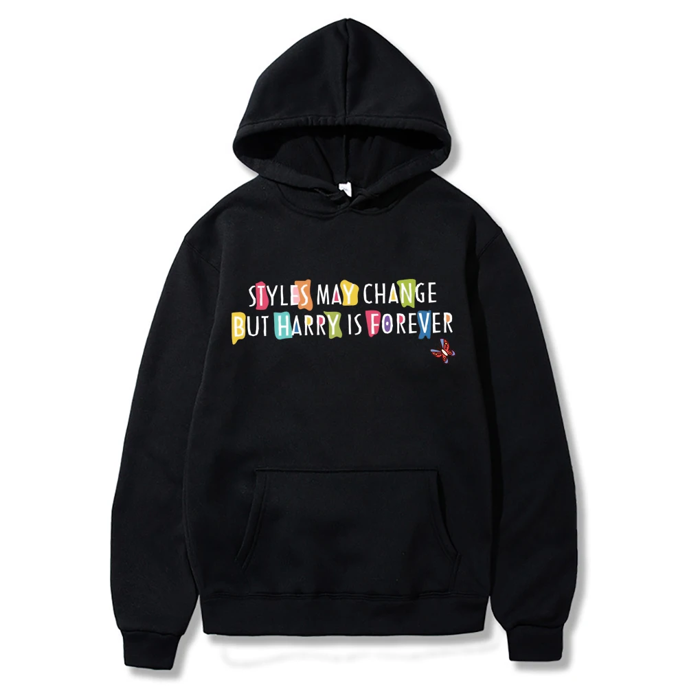 Style May Change But Harry Is Forever Hoodie Vintage Y2k 90s Rainbow Colour Graphic Hooded Sweatshirt Love on Tour Xmas Hoodies