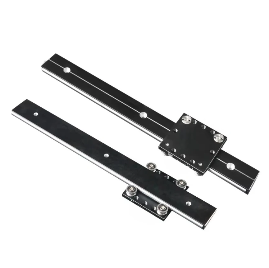 Millimeter slide external double-axis linear guide with bearing wheel block, suitable for furniture display cabinets