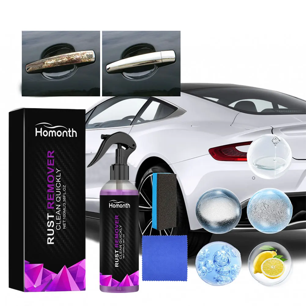 100/200ml Paint Rust Inhibitor Paint Rust Remover Derusting Spray Car Rust Removal Spray Car Wheel Hub Rust Remover Car Care