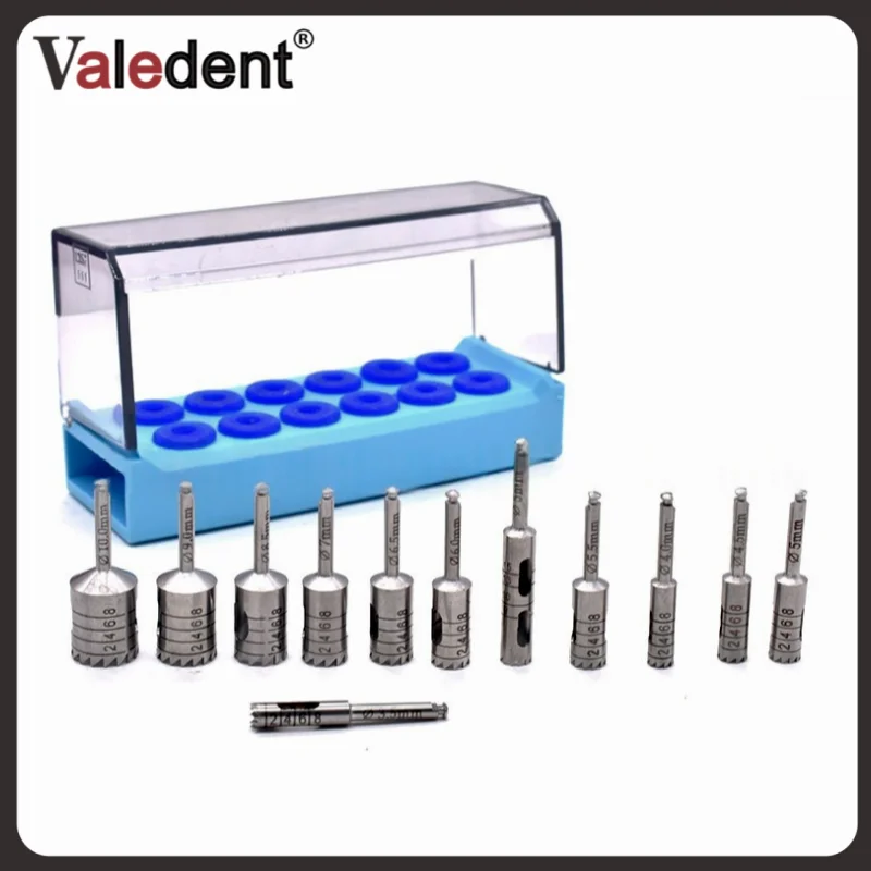 1Set Dental Implant Bone Trephine With Bur Disinfection Holder For Handpiece Surgical Instrument Implant Drill
