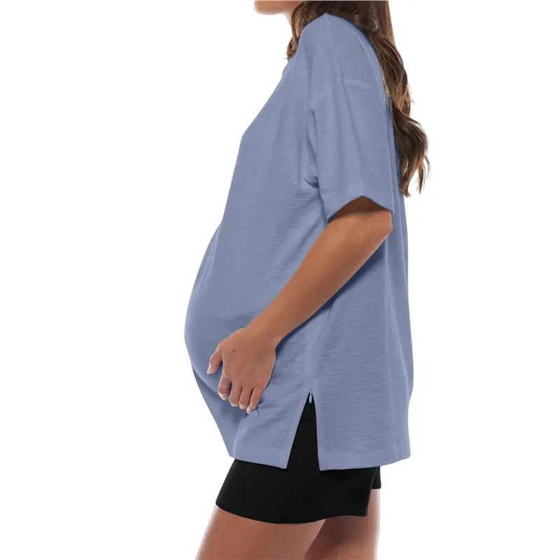 x18a-womens-maternity-loose-fit-side-split-short-sleeve-t‑shirt-blue-s