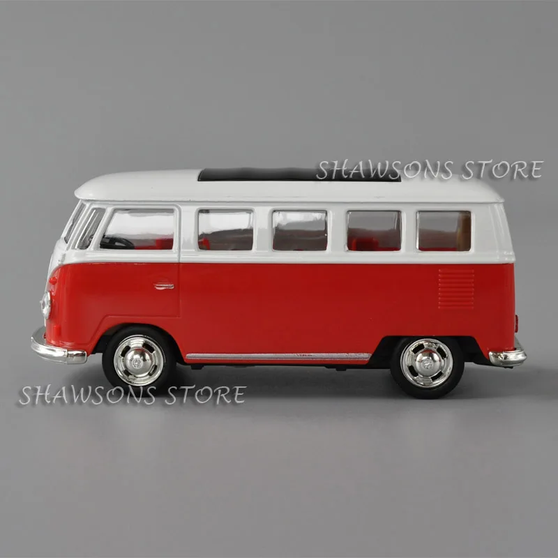 1:38 Scale Diecast Metal Model Car Toys Volkswagen T1 Bus Pull Back Miniature Replica