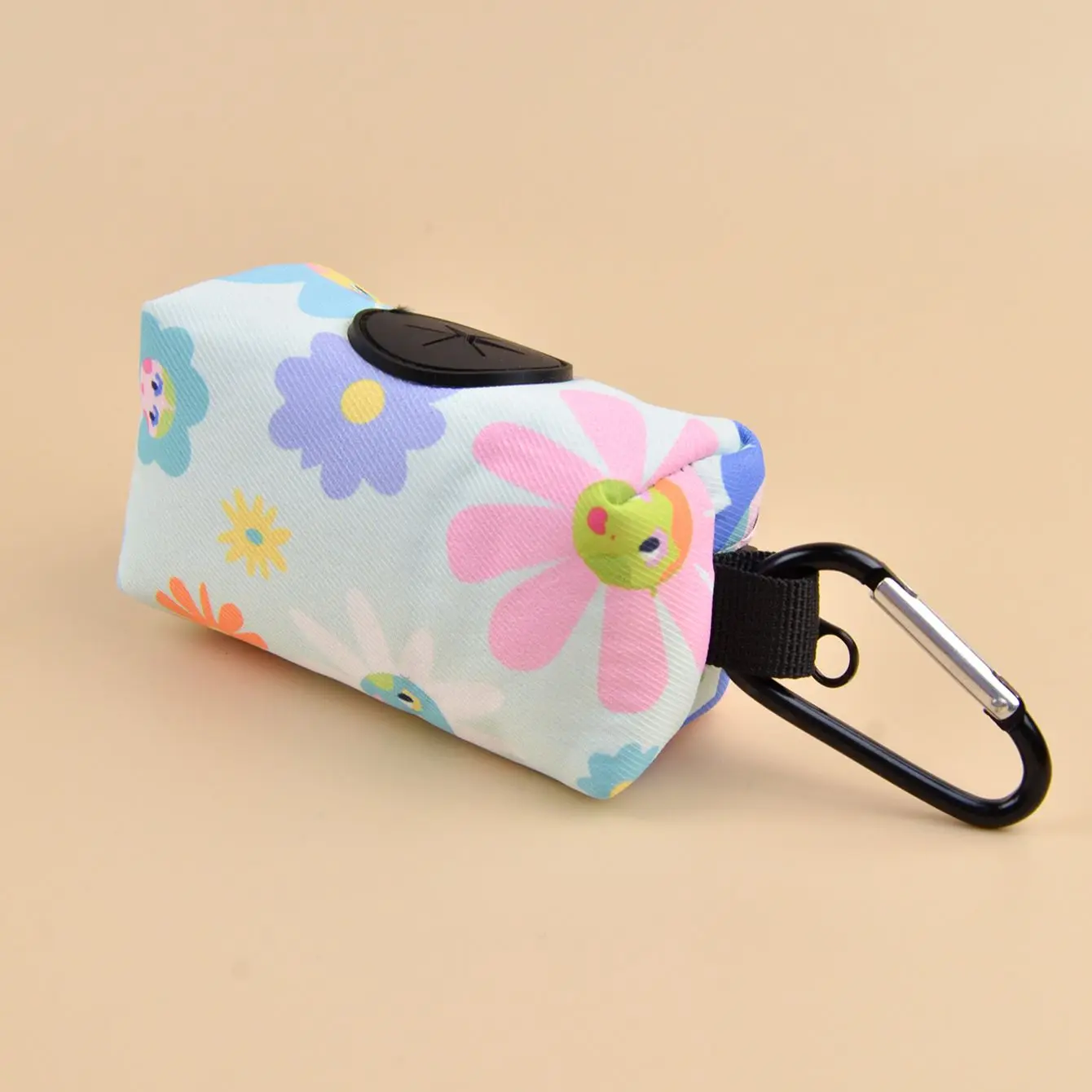 Flower Print Cute Design Pet Poop Bag Holder Dispenser Without Poop Bag Can Attached Any Dog Leashes