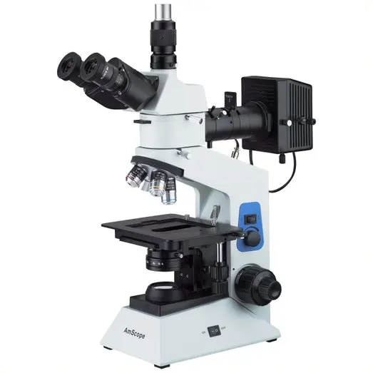 

Тринокулярный металлургический микроскоп AmScope 50X-500X с поляризацией
