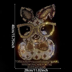Rhinestone glasses, rabbit Hot pillow, curtain, rhinestone pattern, cat new DIY clothing accessories, rhinestone pattern