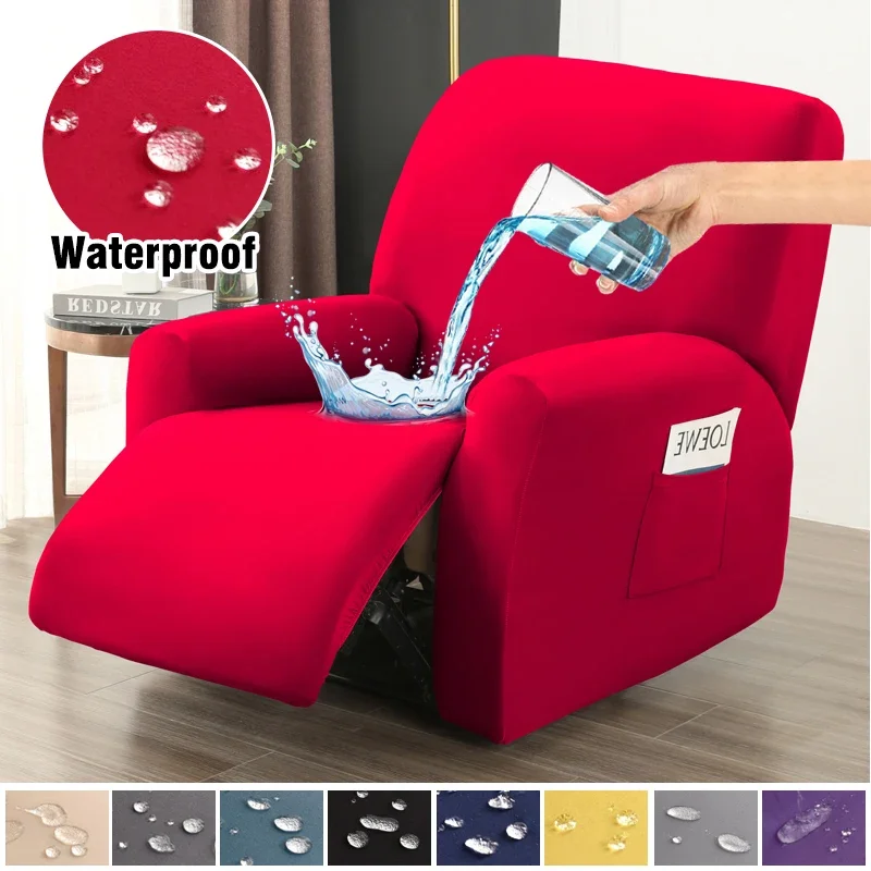 Water-resistant Recliner Covers with Pockets Stretch Reclining Chair Covers Sofa Couch Covers Furniture Protector for Pet Kids