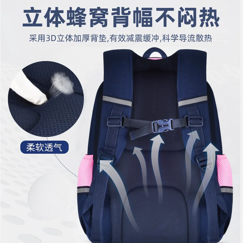 British Style Backpack for Primary Students Grades 1-6,School Bag for Boys Girls with Pencil Case,Ergonomic Kids Backpack