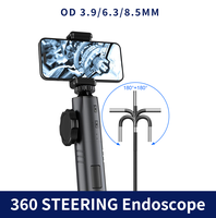 3.9MM / 6MM Turning rotary Endoscope for Cars 180° Steering Industrial Borescope Endoscopic Inspection Camera iPhone Android PC