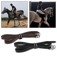 2pcs English Stirrup Leathers with Stainless Steel Buckles, 1.35 M Length Stability Horse Riding Equipment, Equestrian Gear