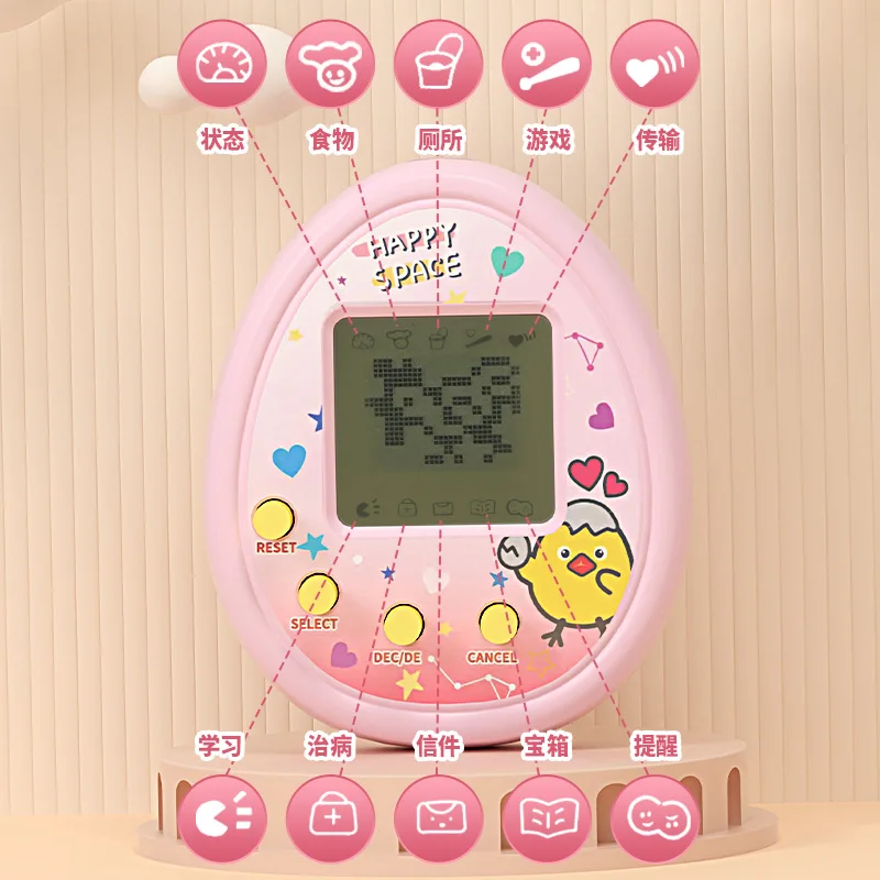 Cartoon Mini Electronic Pets Tamagotchi Nostalgic Virtual Cyber Digital Cute Digital Animals Toys Handheld Game Digital Pet Toy