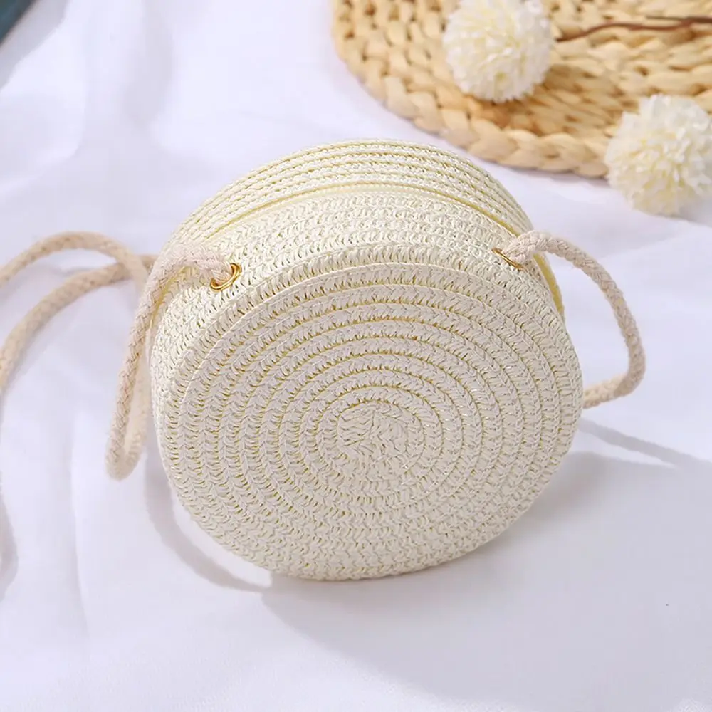 Rattan Woven Straw Bag Fashion Handmade Shell Shape Straw Handbag Shoulder Bags Women Girl