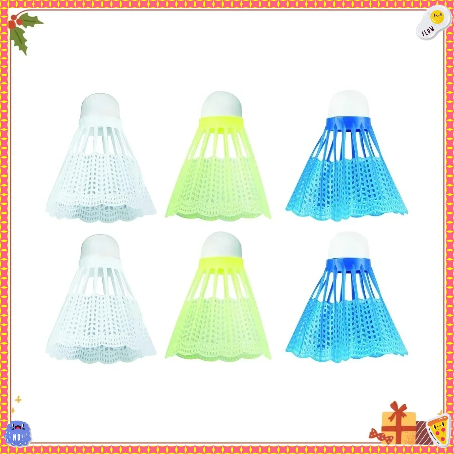 

Набор для бадминтона на открытом воздухе, упаковка 3/6/12), небьющиеся пластиковые воланы для заднего двора, пляжа, развлечений в парке с семью, детьми и взрослыми.