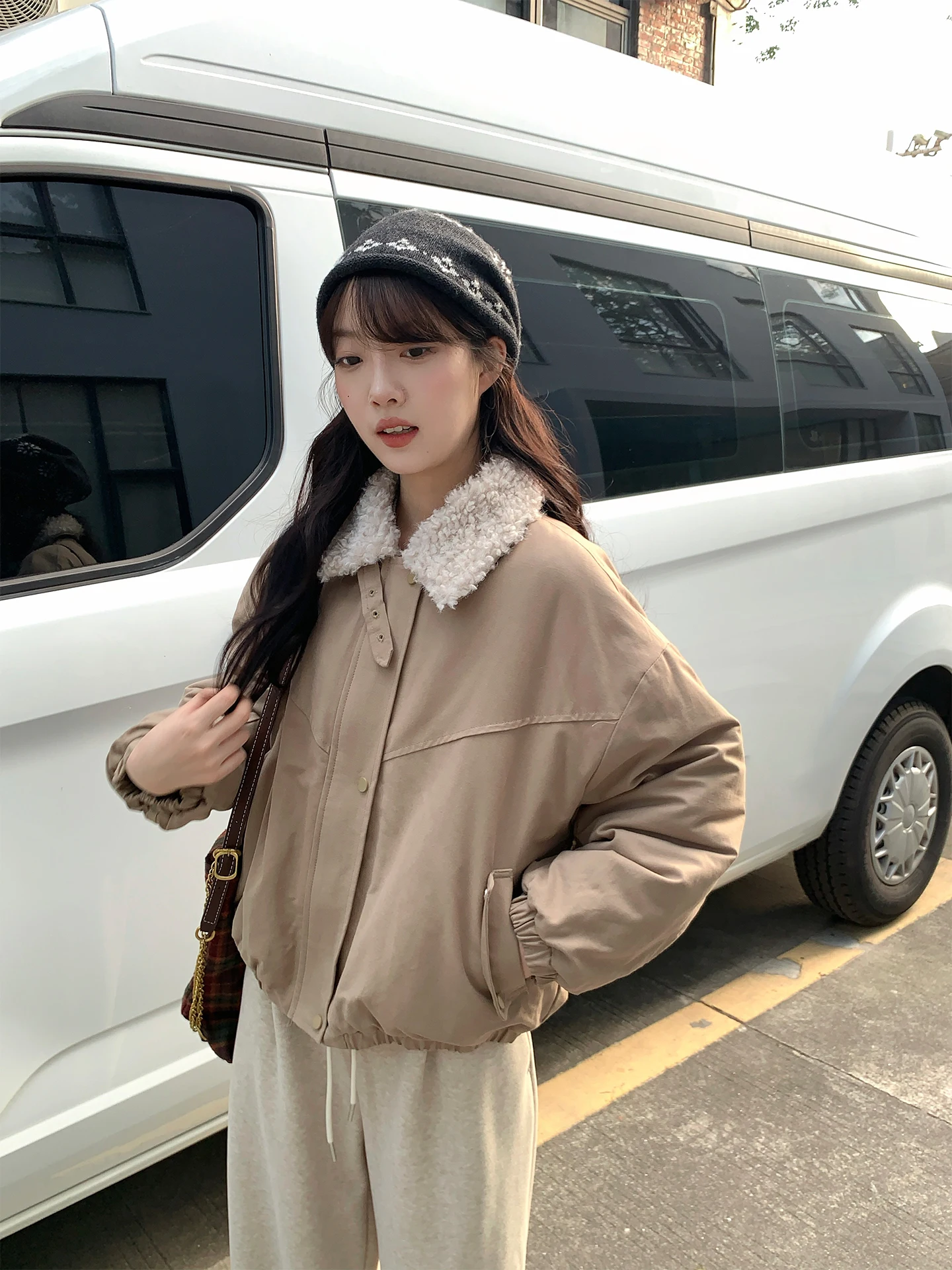 

Holli Korean Sle Retro Design Versatile Cotton Jaet Women's Warm Outerwear 2025 New Arrival Long Sve Zipper Closure