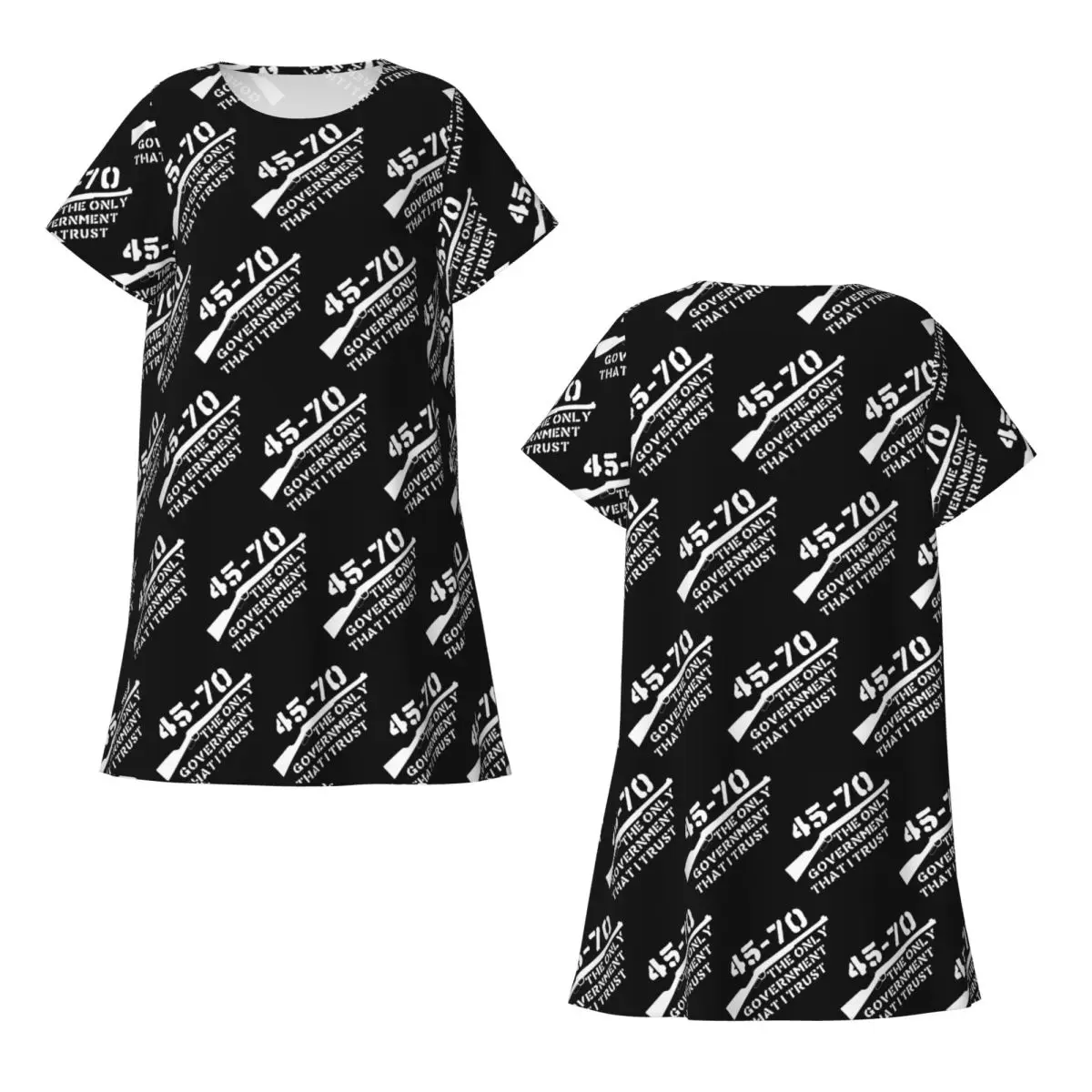 45-70 The Only Government I Trust Guns Firearms Anarchist Nightdress  Sleeping Sleepshirts Women  Nightgowns Soft Pajama Dress