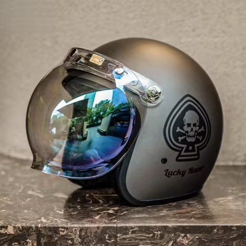 NEW Style Japanese Style Mouth Helmet Personalized Helmet Retro Riding 3/4 Jet Casco Moto Capacete with Bubble Visor