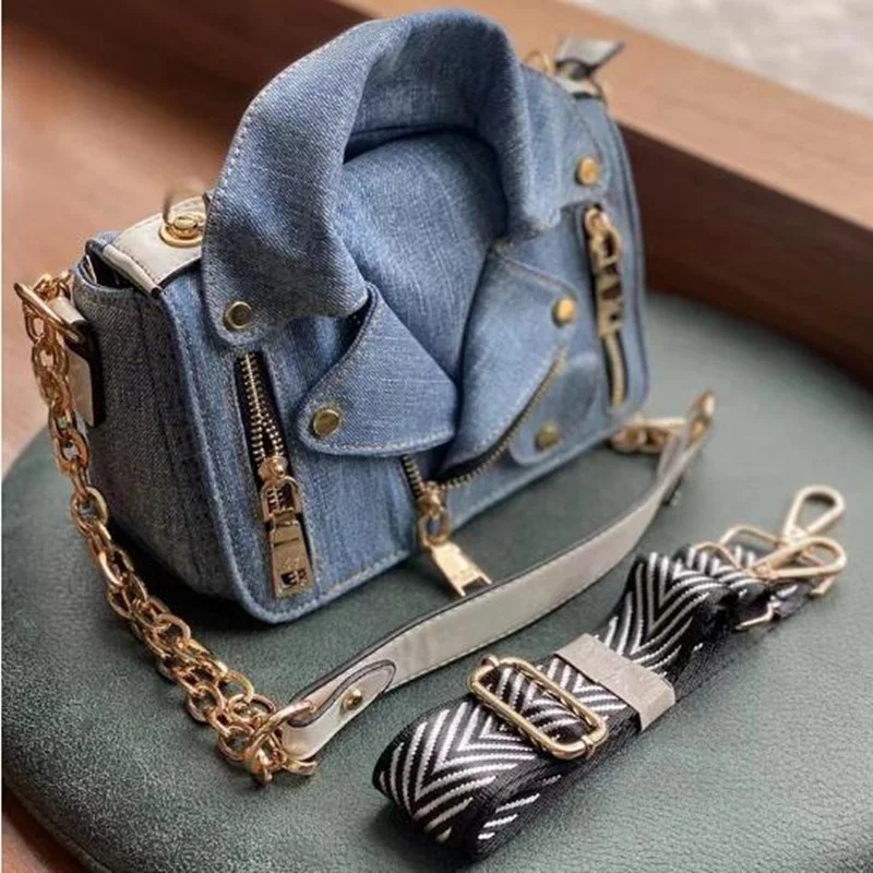 Luxury Designers Women cowboy Bags Handicraft Rivet Jacket Shape Punk Style Messenger Girls Motor Shoulder Crossbody Bag