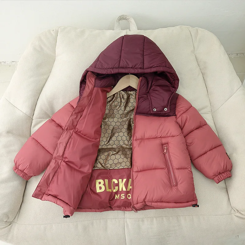 Girls Down and cotton Jacket Windbreak Outerwear 2024 New Winter Autumn Warm Cotton Christmas Gift Children's Clothing