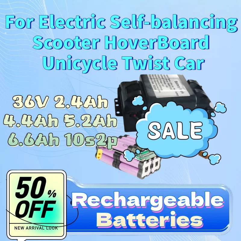 

Lithium Rechargeable Battery 36V 2.4Ah 4.4Ah 5.2Ah 6.6Ah 10s2p for Electric Self-balancing Scooter HoverBoard Unicycle Twist Car