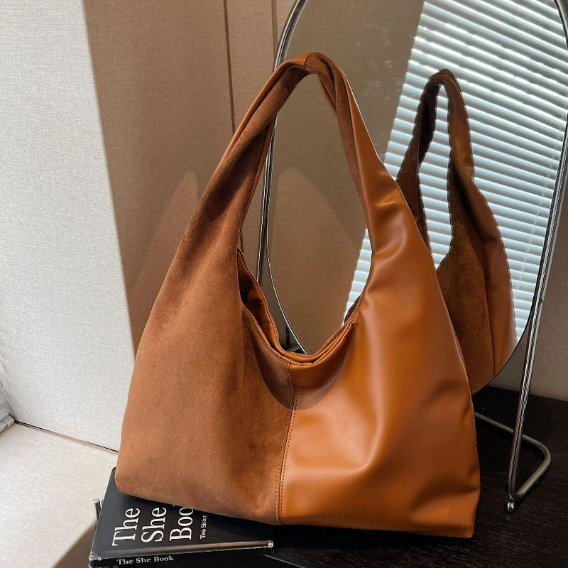 

Сумки на плечо большой вместимости, женские винтажные сумки-тоут для поездок на работу, осень-зима, универсальные и удобные текстурированные сумки для хранения