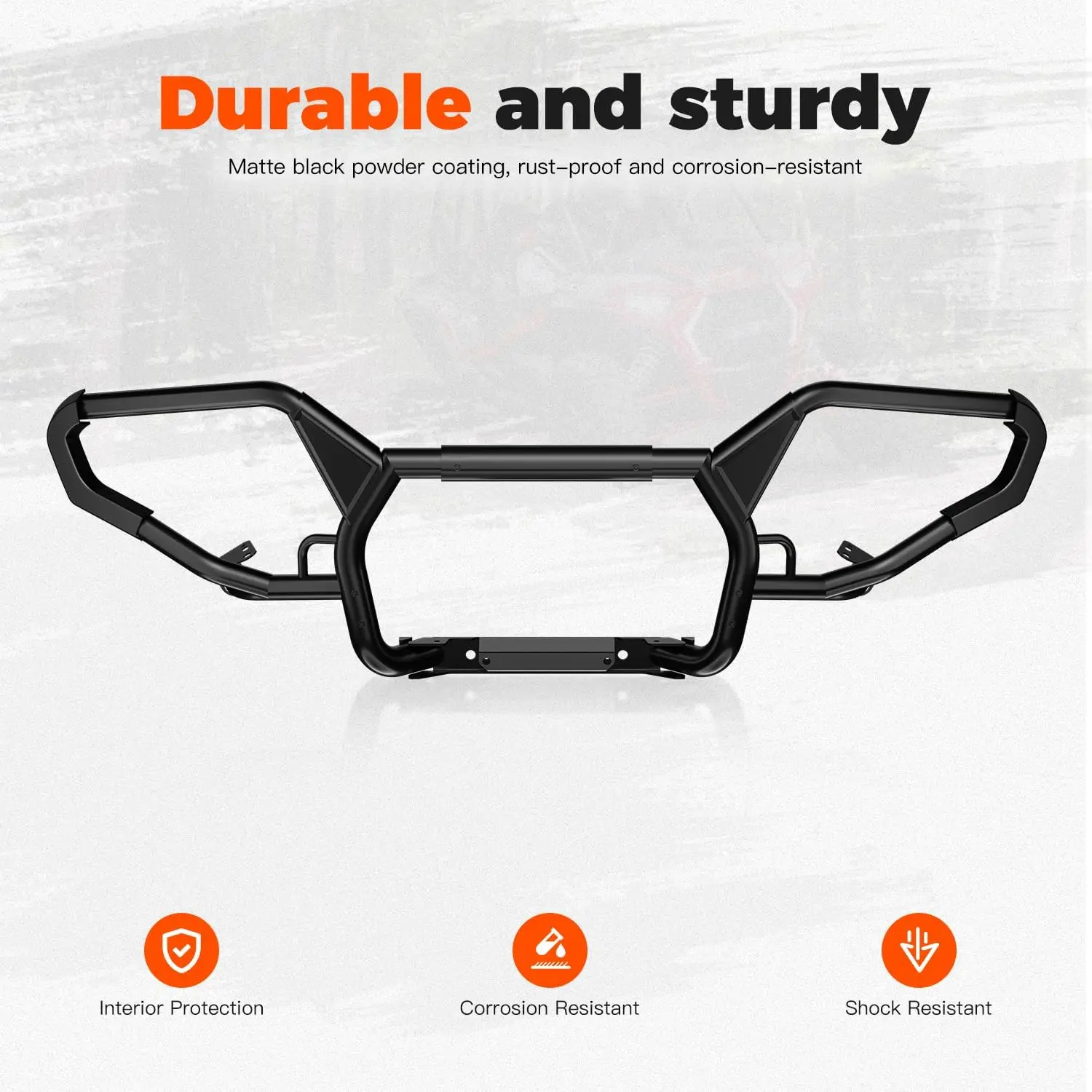 Polaris RZR XP 1000 / XP 4 1000 2024 2025 2026+ Ultimate/Sport/Premium Front Bumper with Brush Guard, Heavy-Duty Steel Bumper Guard