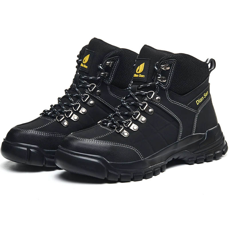 Men's Comfortable And Safe Work Boots, Anti Smashing And Anti Stab Steel Toe Anti Slip Industrial Protective Safety Shoes