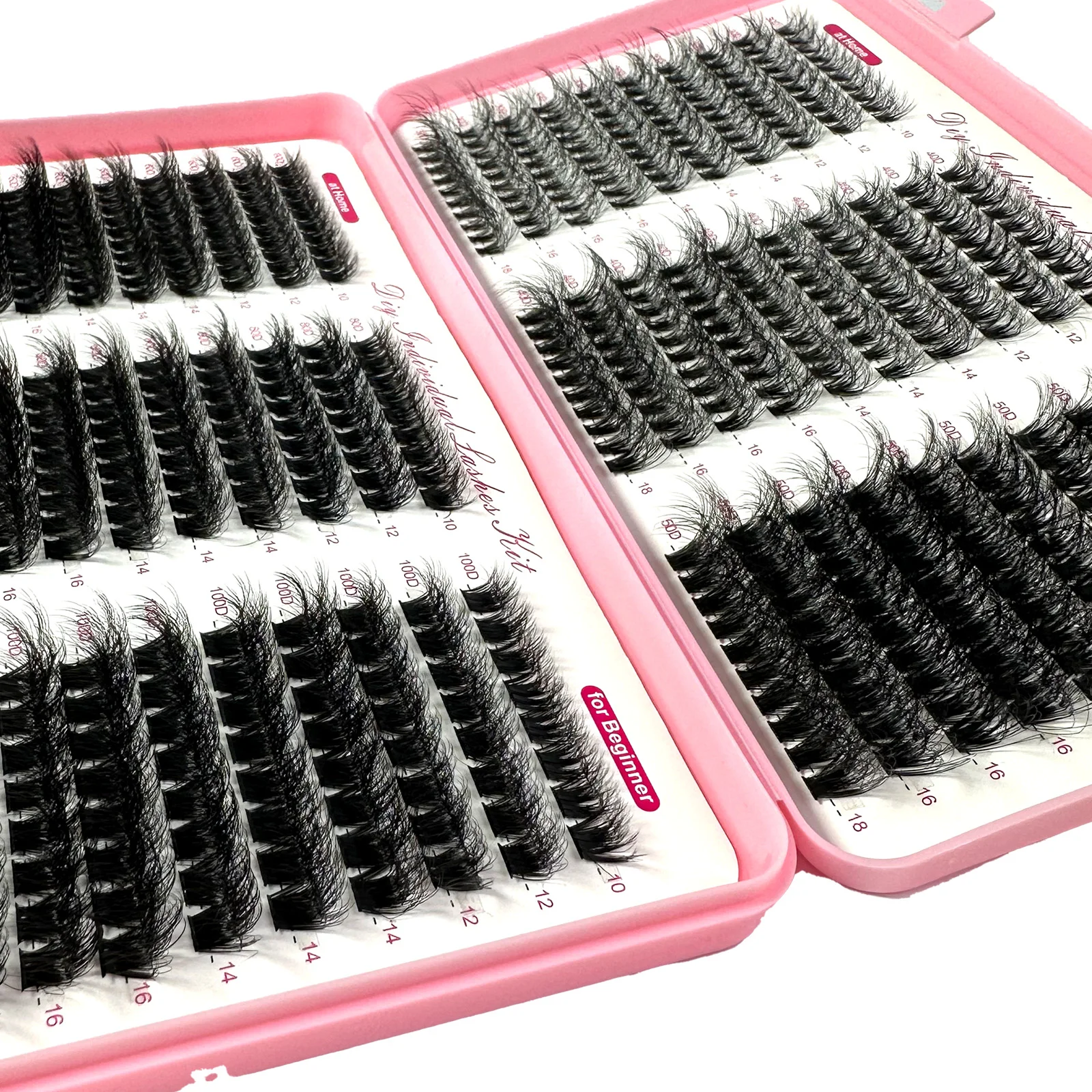 570Ps DIY 5D Fluffy Lash Clusters 60D 80D 100D Thick Eyelash Clusters D Curl Wispy Individual Lashes 10-18mm Eyelash Extension