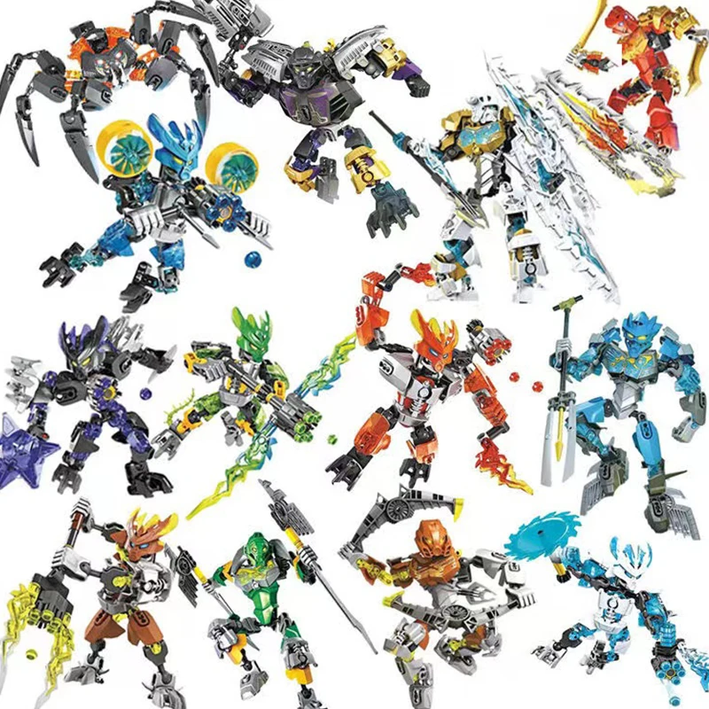 New Bionicle Ice Master Golden Mask Building Blocks 2in1 Warriors Action Figures Mech Warrior Robot Bricks Toys For Boys Gifts view 2