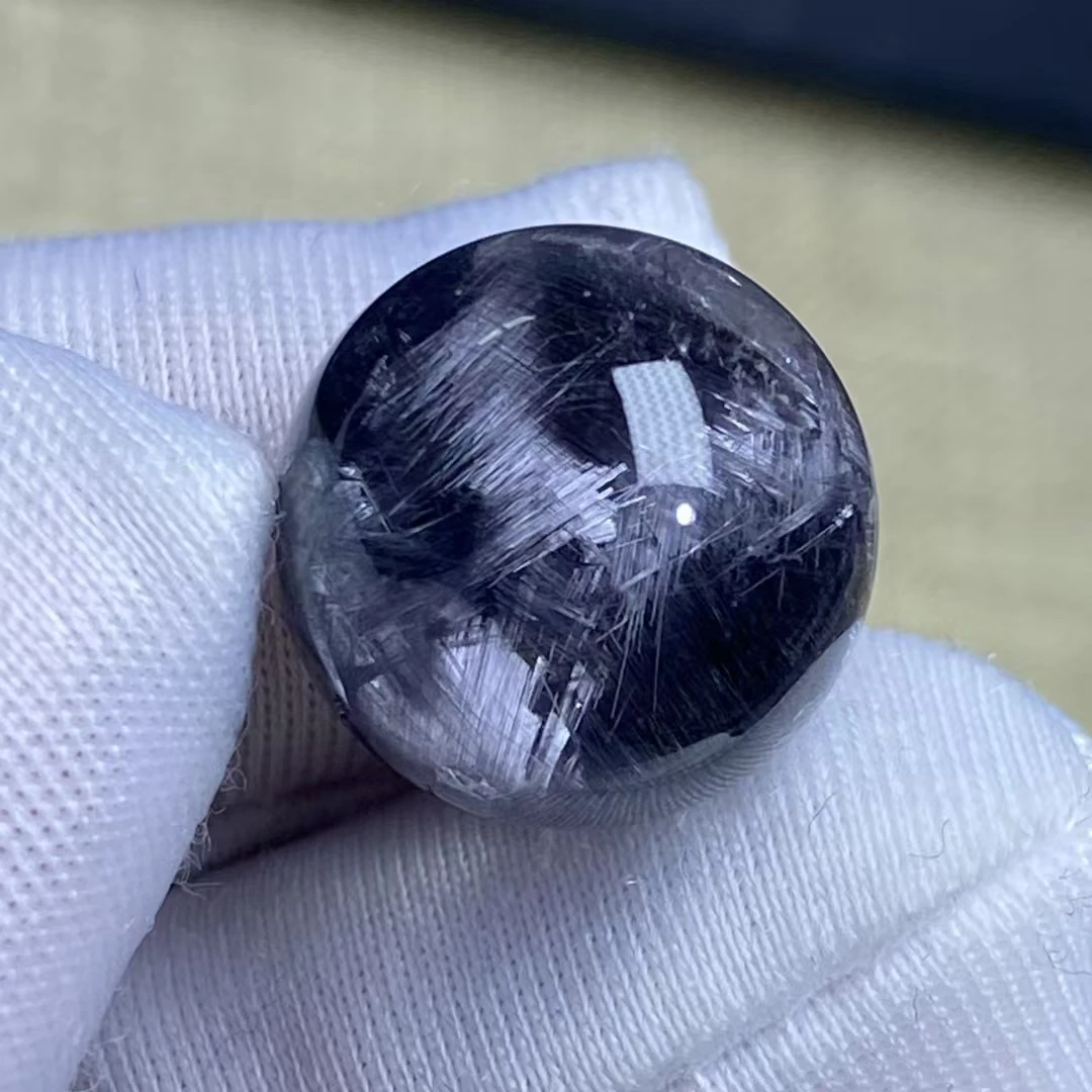 Natural Brookite Platinum Rutilated Quartz Pendant 13mm Round Sphere Bead Women Men Bead Jewelry Fashion AAAAAA