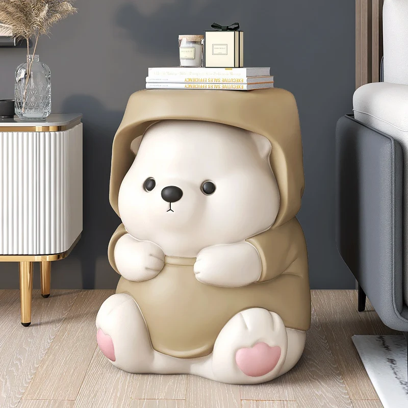 

Home Decor Living Room Vigorous Bear Statues Side Table Creative Cartoon Animals Coffee Table Shoe Changing Stool Makeup Stool