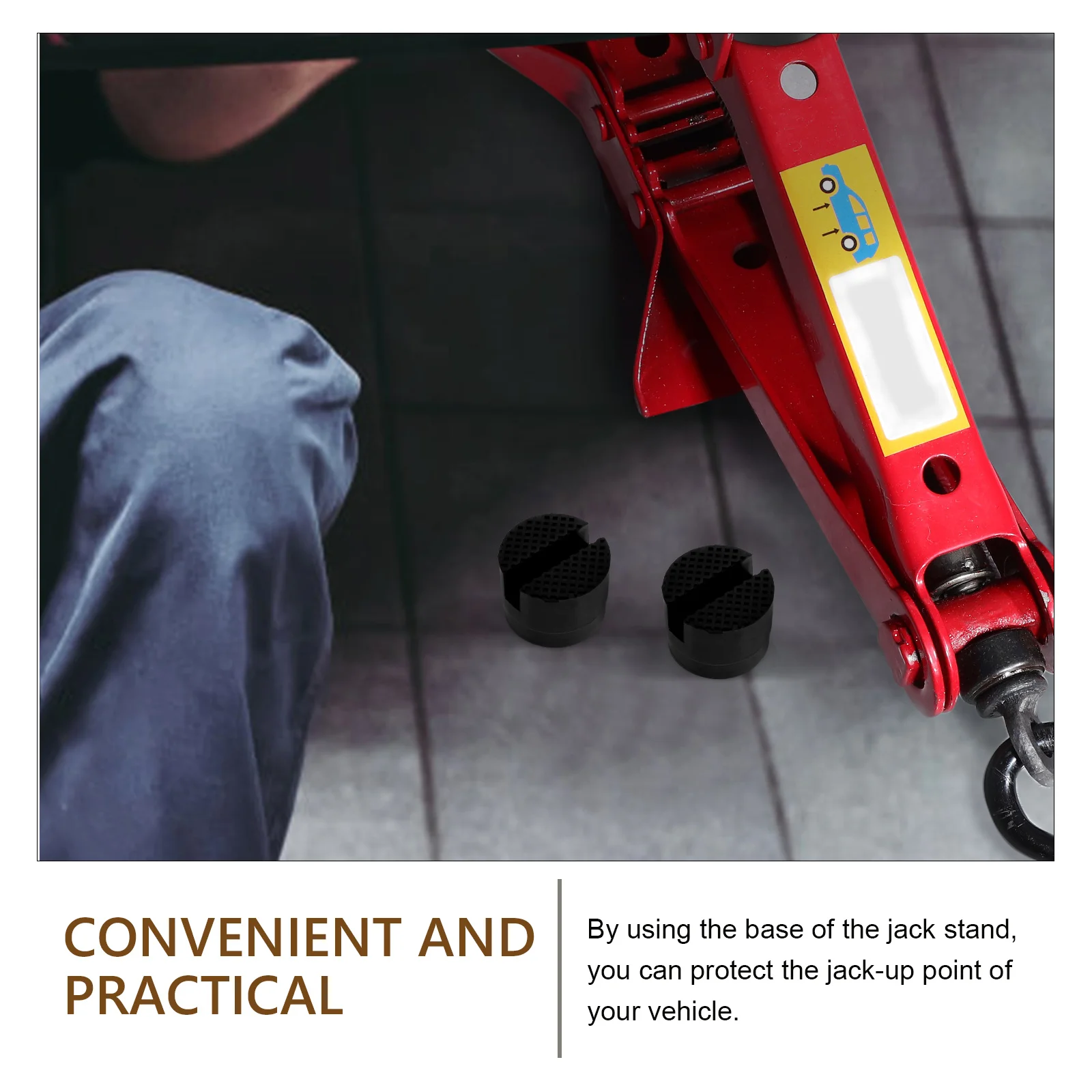 

Universal Car Jack Rubber Pads for Hydraulic Floor Anti Slip Shock Absorbing Compatible Jack Stands Pinch Welds Adapter