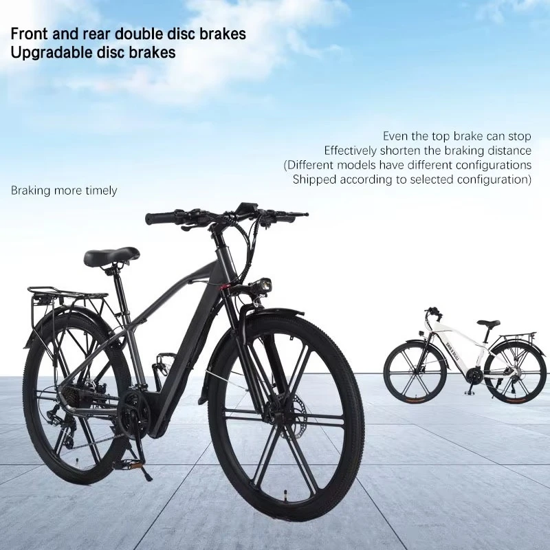 BR Daily Commute Unisex Electric City Bike 26 Inch Light Weight Pedal Assist 36V Lithium Battery Rear Hub Motor 65km Range Disc
