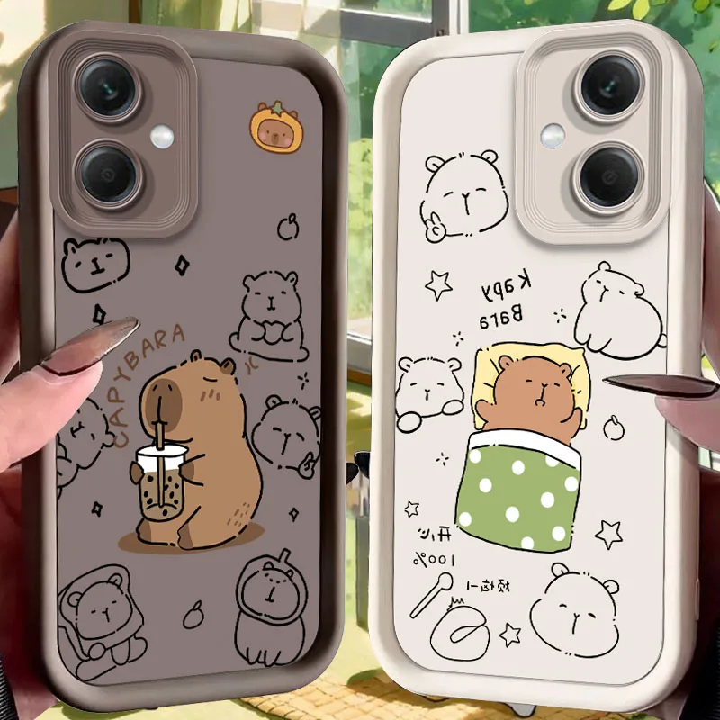 Cartoon Capybara Schlafhülle für Xiaomi Redmi Note 15 14 14S 13 5G 12S 11 10 Pro Plus 15C 14C 13C 12C 12 4G A1 A2 Cover Funda